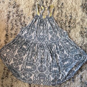 Free People Blue and White Patterned Tunic